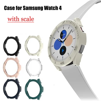Чехол для ПК для Samsung Galaxy Watch 4 5 40 мм 44 мм Рамка бампера с защитной пленкой для экрана Scale4 5