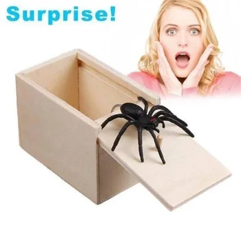Забавный Сумасшедший Розыгрыш Подарочная Коробка Паук Специальные подарки для друзей/семьи Забавная деревянная коробка страха от паука Имитация коробки страха от паука