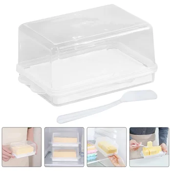 1 комплект многоразовой масленки Прозрачная коробка для хранения Масленка с крышкой Контейнер для масла Сыр Fresh Keep Box