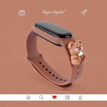 Для Mi Band 6 Часы Браслет Xiaomi MI Band 3 4 5 6 7 Силиконовый ремешок для часов Creative Doll Smart Replacement Wristband Подарок