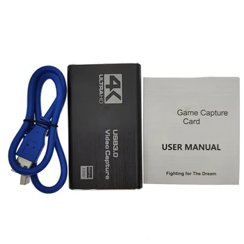 4K USB 3.0 Карта видеозахвата HDMI-совместимый 1080P 60 кадров в секунду HD-видеорегистратор Граббер для OBS Capture Game Card Live