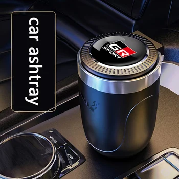 Cigarette Container Storage Cup Авто Пепельница со светодиодом для Toyota GR Sport GAZOO RACING RAV4 Avensis Prado Auto Accessories