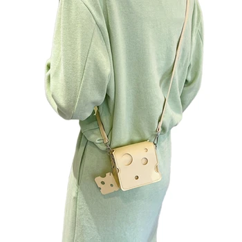  Сумка через плечо в форме сыра Универсальная мини-квадратная сумка для мобильного телефона для женщин Девушка Модная сумка из искусственной кожи Сумка через плечо
