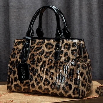 Модный люксовый бренд Леопардовые сумки Большая вместимость сумка-шопер Высококачественная сумка из натуральной кожи cowhdie женская сумка из натуральной кожи