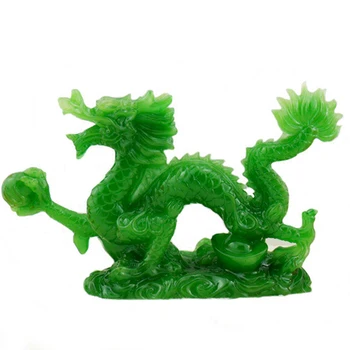 Good Lucky Dragon Китайская статуя двенадцати зодиаков Золотая статуя дракона Скульптурные фигурки животных Украшение рабочего стола