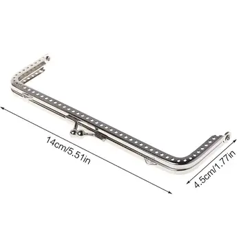  Новая серебряная ручка Швейный кошелек Сумки Сумки Металлическая застежка для поцелуя 15 см