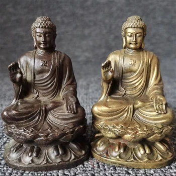 Китайская латунная статуя, Геомантическое богатство, Благоприятный Будда Бодхисаттвы, Изделия из металла, Украшение дома, #2