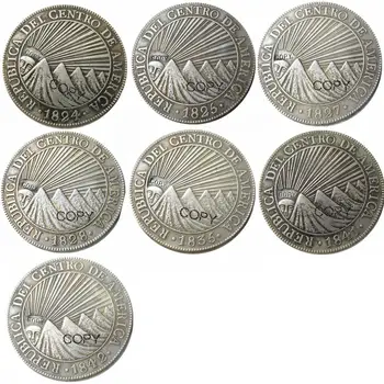 1824 - 1842 Выбор даты Центральноамериканская Республика 8 реалов Посеребренная копия монеты